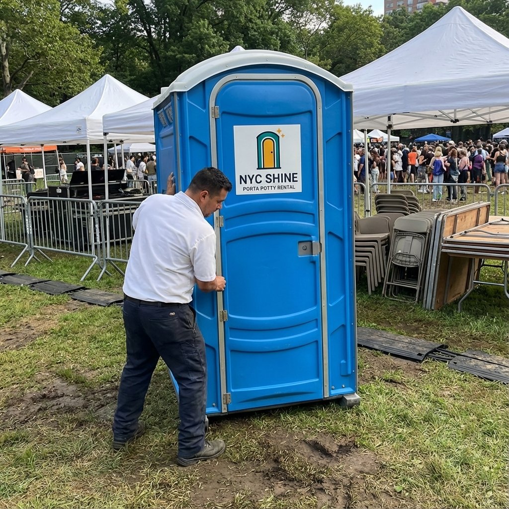 Construction Porta Potty Setup NYC